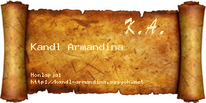 Kandl Armandina névjegykártya